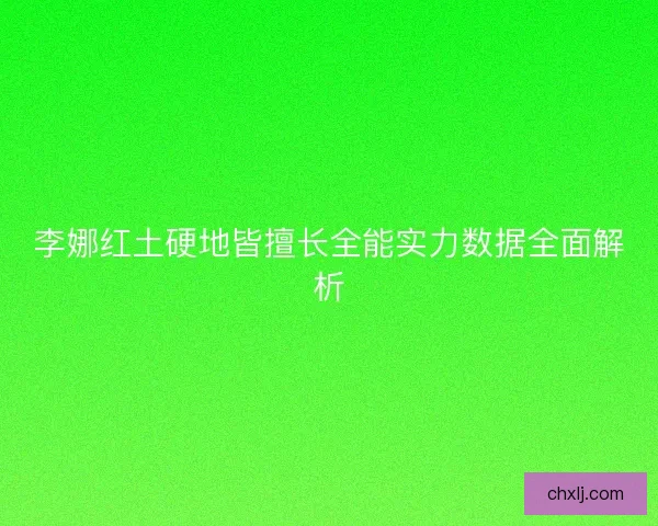 李娜红土硬地皆擅长全能实力数据全面解析